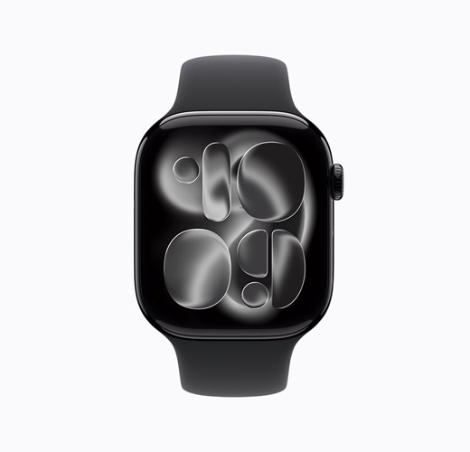 Apple Watch Series 10, Jet Black aluminum colour, side exterior