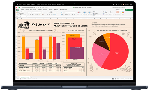 App Microsoft Excel affichée sur un MacBook Air