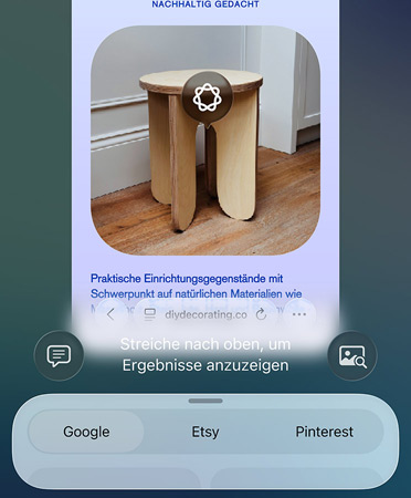 Das Feature Visuelle Intelligenz in Aktion
