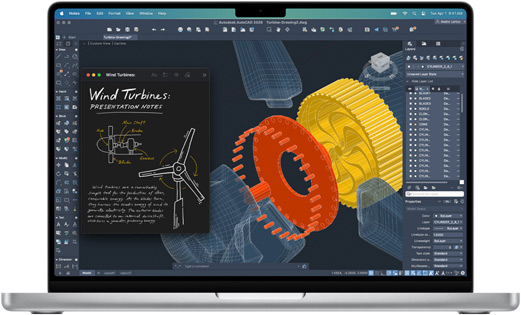 App AutoCAD apresentada no MacBook Pro