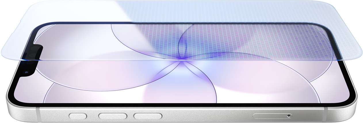 iPhone 17e, front exterior with Ceramic Shield 2, side exterior, white colour, buttons: Action, volume