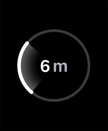 Znajdowanie dokładne, zakreślony okręgiem biały pasek postępu pokazujący odległość od zgubionego iPhone’a