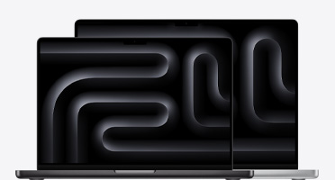 MacBook Pro in 14 inch and 16 inch showcasing the size difference