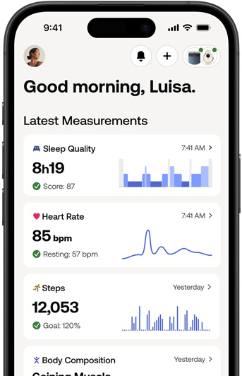 iPhone met de Withings-app.