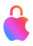 شعار Apple على شكل قفل، وتظهر آلية القفل محكمة الإغلاق لإبراز حماية الخصوصية