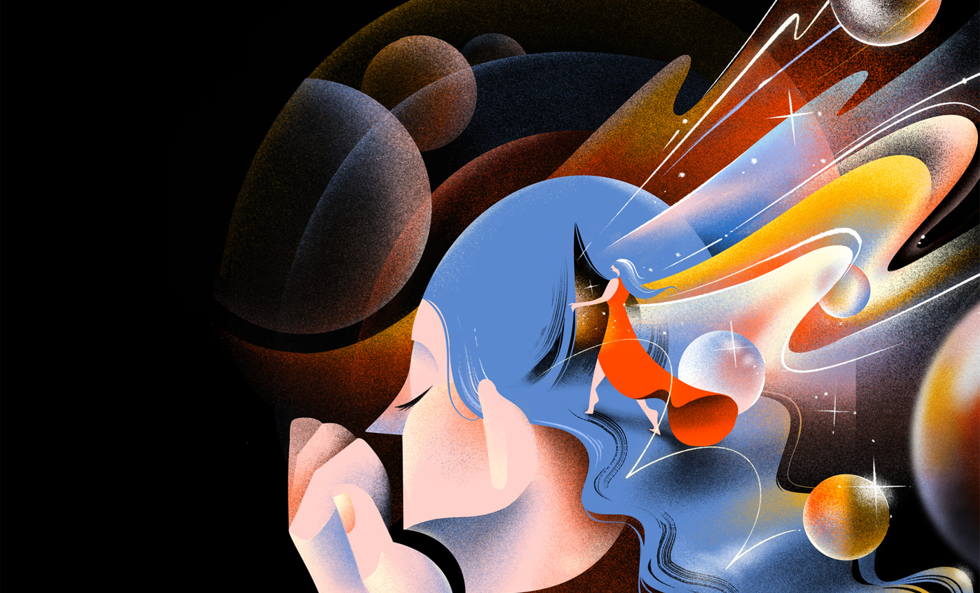 عمل فني تجريدي بألوان زاهية