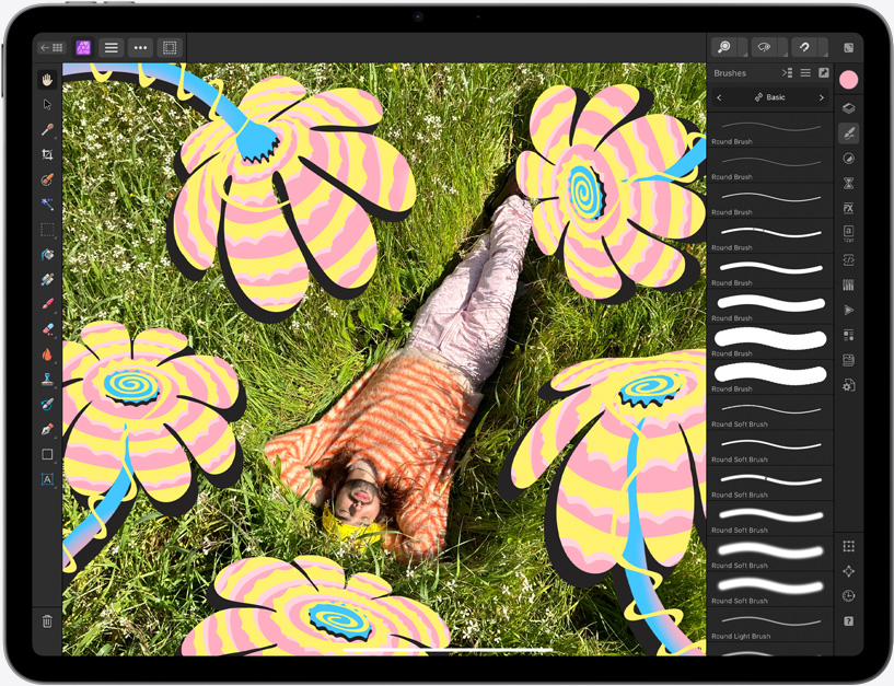 iPad Air مع صورة قيد التعديل