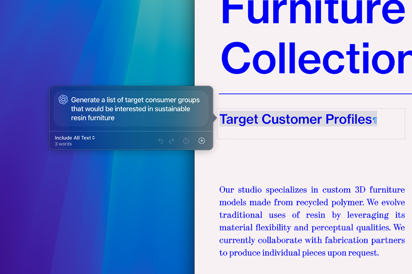Les outils d’écriture d’Apple Intelligence résument un article universitaire