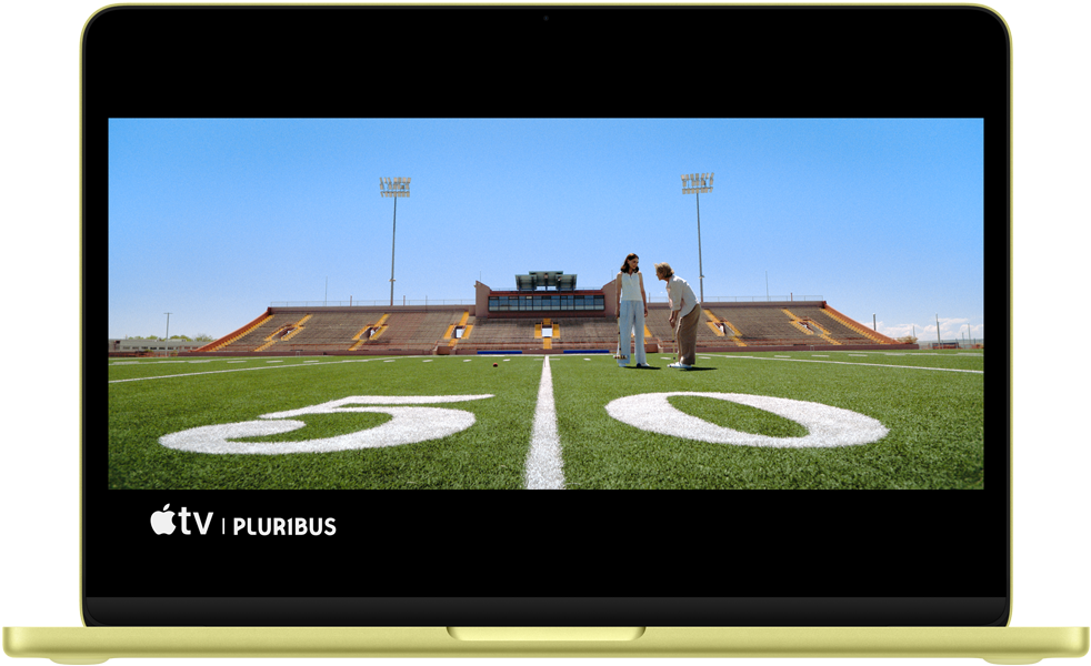 MacBook Neo, citrus color, scene from Pluribus show onscreen