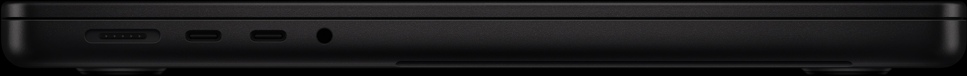 الجهة اليسرى: MagSafe، و2 من منافذ ثندربولت، ومقبس سماعات الرأس