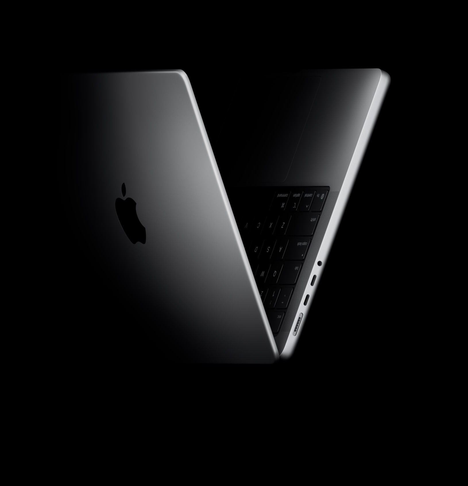 MacBook Pro у формі латинської літери V, що натякає на чип M5