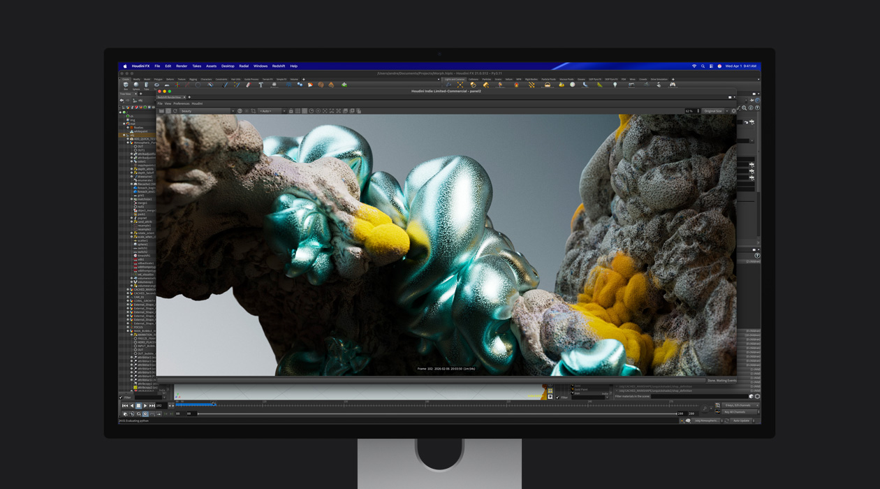 Still of an animation file on Studio Display XDR