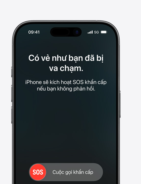 Đặt cạnh nhau, màn hình iPhone hiển thị các tiện ích Tin Nhắn, Tìm, Hỗ Trợ Bên Đường khả dụng qua Vệ Tinh, màn hình iPhone hiển thị tính năng SOS Khẩn Cấp đang được sử dụng, màn hình iPhone hiển thị tính năng Hỗ Trợ Bên Đường đang được sử dụng